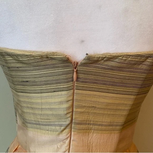 Armani Collezioni Silk Taffeta Strapless Cocktail Dress Peach Tan Size 4 - Picture 4 of 12